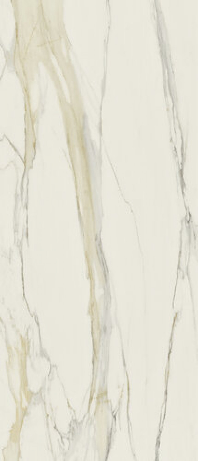 Плитка I Classici Calacatta Gold Glossy R 757835 глянцевая белый мрамор 280x120 6мм Rex Ceramiche