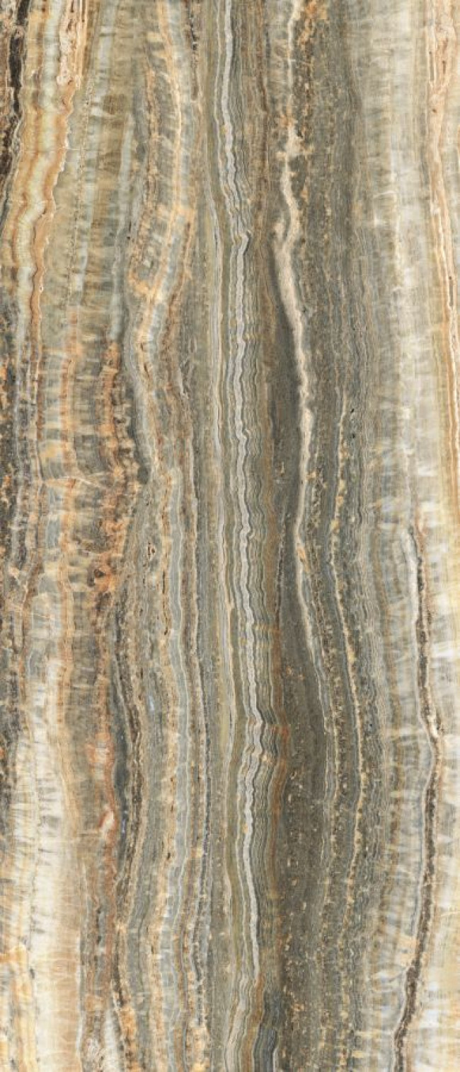 Плитка Eccentric Luxe Caramel Glossy 120X280R 778824 глянцевая коричневый камень, мрамор 280x120 6мм Rex Ceramiche