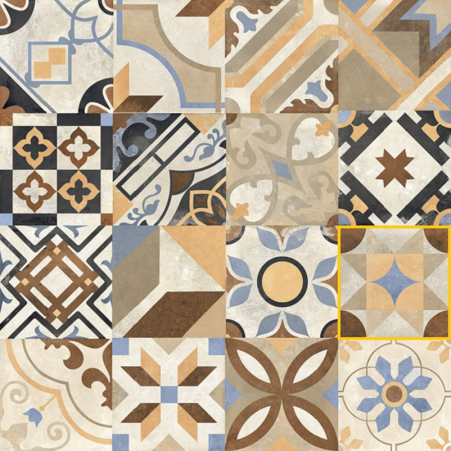 Керамогранит 20x20 Swing Multicolor Mix Beige матовая Rondine