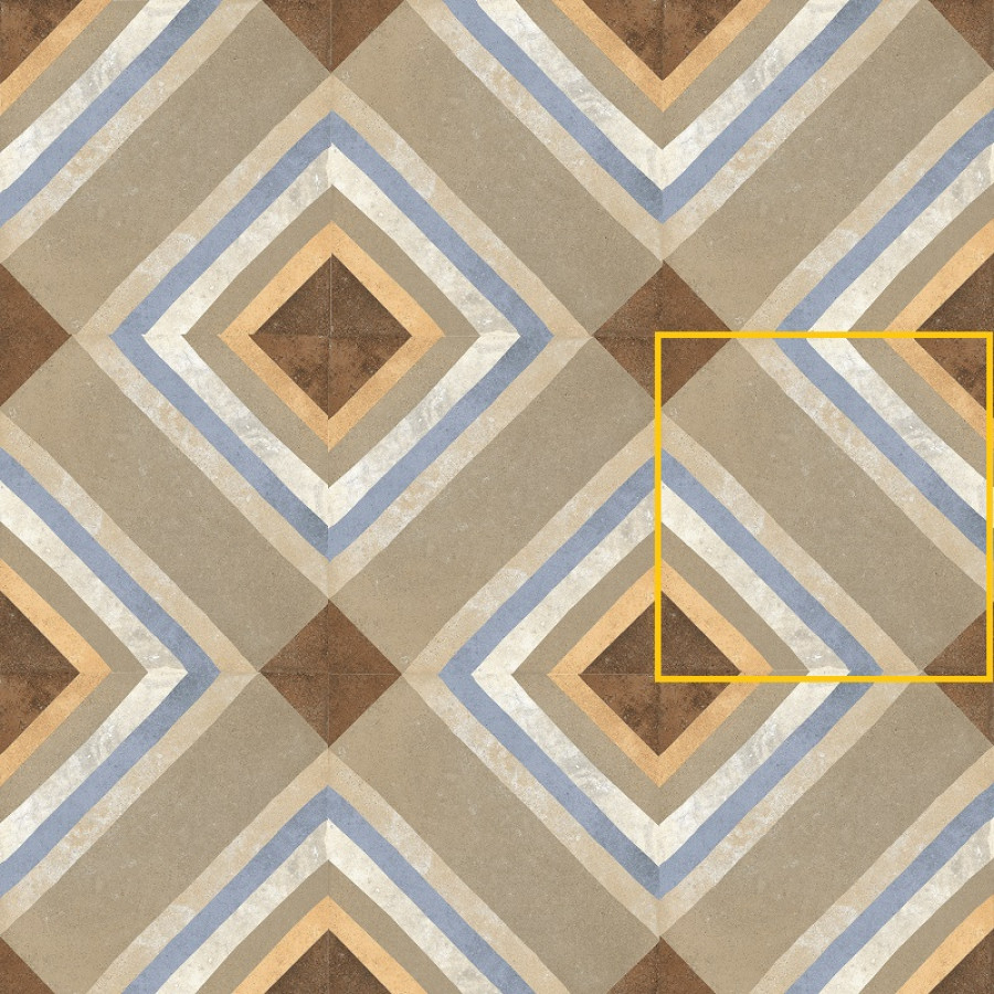 Керамогранит 20x20 Swing Multicolor 04 Beige матовая Rondine