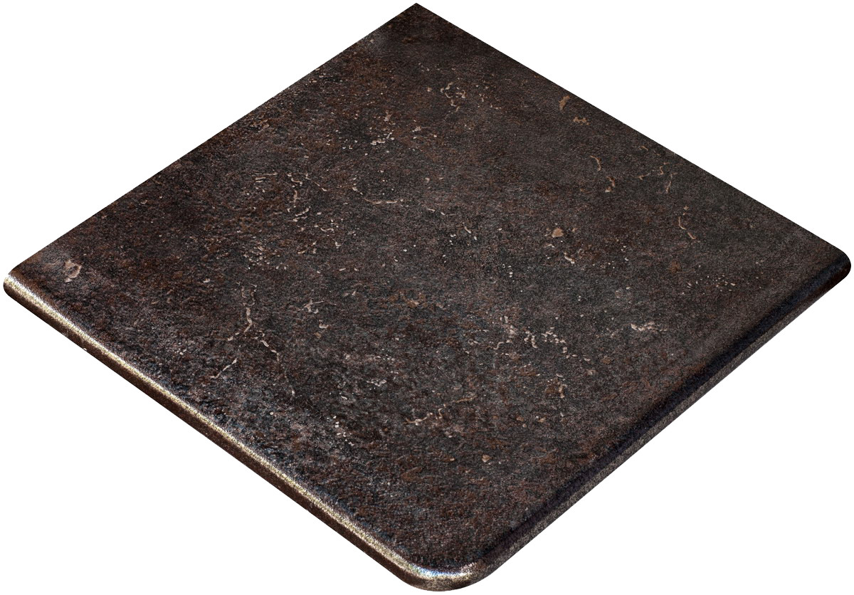 Ступень угловая 34x33 Metalica Cartabon Fior. Basalt матовая Exagres