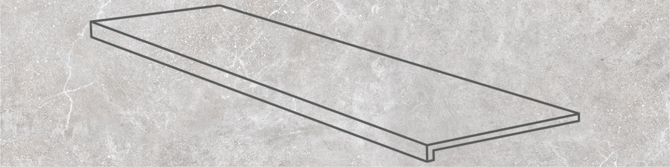 Ступень фронтальная 120x32 Petra Anti Slip Recto Gris противоскользящая Gres de Aragon