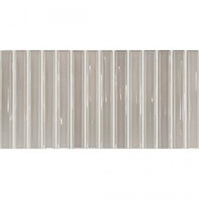 Плитка Flash Bars Lead 133473 глянцевая, 3d серый однотонная, краска, штукатурка 25x13 DNA Tiles
