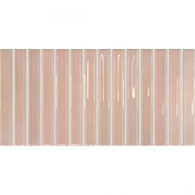 Плитка Flash Bars Blush 133472 глянцевая, 3d розовый однотонная 25x13 DNA Tiles