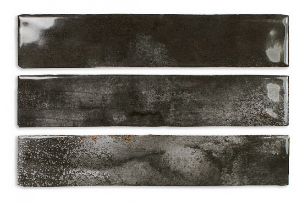 Плитка настенная 25x5 Enamel Charcoal 123144 DNA Tiles