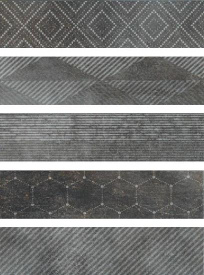 Керамогранит 35x9 Freeport Mix Black матовая черный бетон Cir