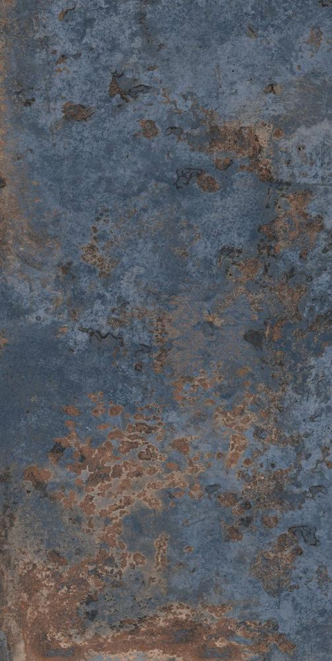 Керамогранит 120x60 Oxyde Carving Blue Rec. матовая синий под металл Etili Seramik
