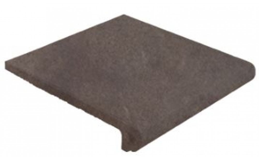 Клинкер 33x33 Peldaño Redondo 33 Capri Chocolate матовая темно-коричневый бетон Gres Aragon