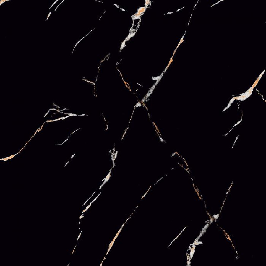 Керамогранит 60x60 Black Aurora Glamour полированная черный мрамор 9мм Italica