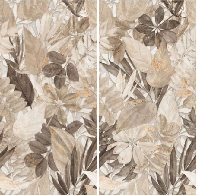 Керамогранит 120x60 Genesis Decoro Flora Warm Ret матовая коричневый La Fenice