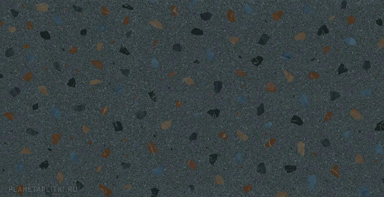 Керамогранит 120x62 11мм Terratzo Negro Rect. сатинированная El Molino