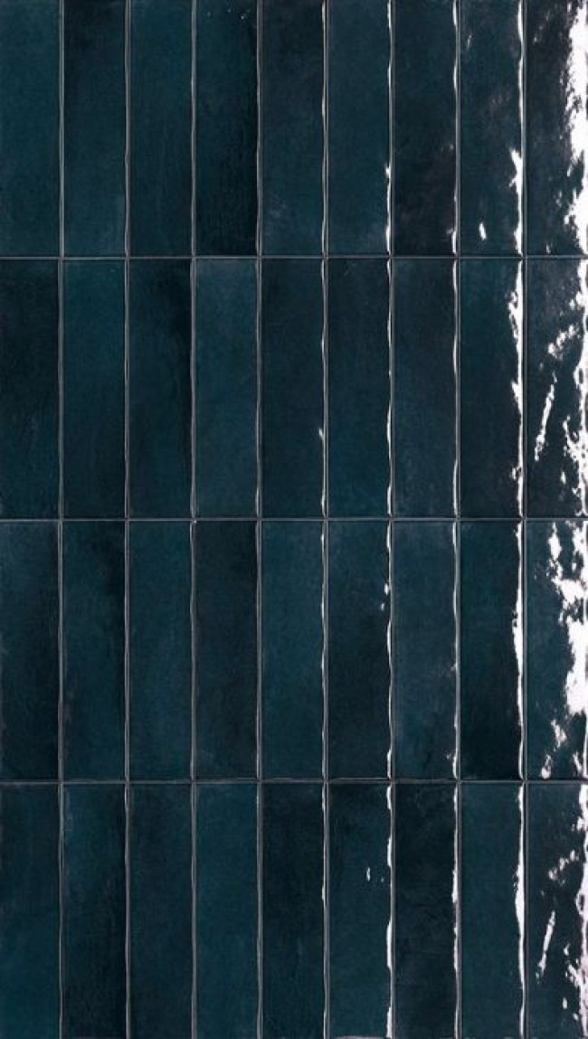 Плитка Glim Blu Navy Brillante Frmq глянцевая синий однотонная, краска, штукатурка 24x6 Fap Ceramiche