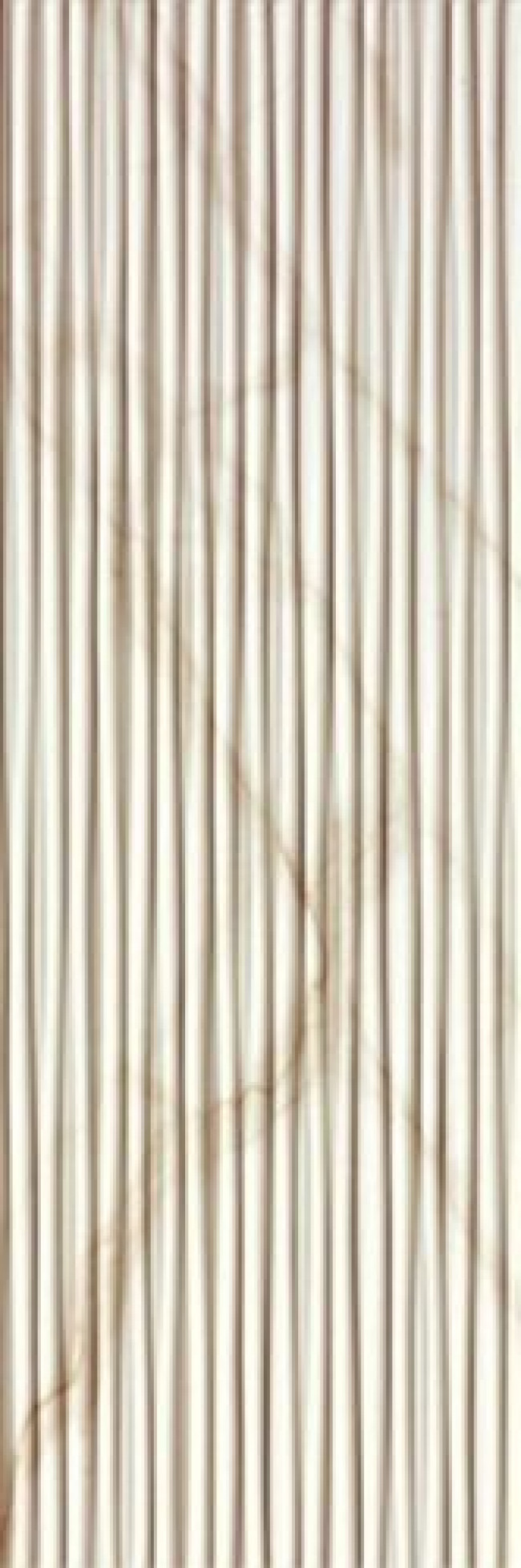 Плитка Roma Diamond 25 Line Calacatta Brillante Fndx 3d, глянцевая белый мрамор 75x25 9мм Fap Ceramiche