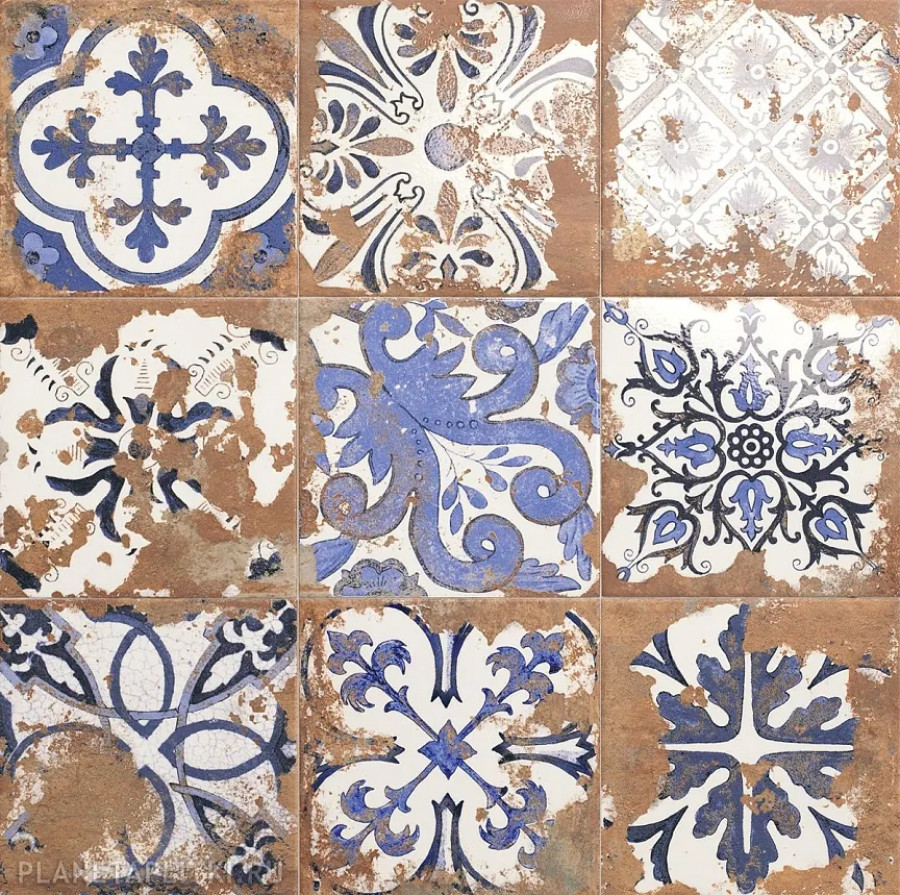 Керамогранит 20x20 9мм Land Anthology Cotto Mix матовая Mainzu