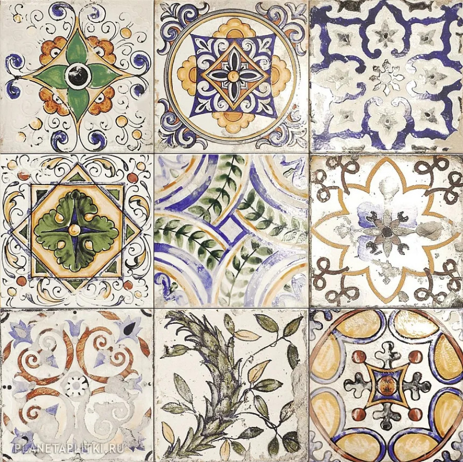 Плитка настенная 20x20 7.4мм Maiolica Centro Mix глянцевая Mainzu