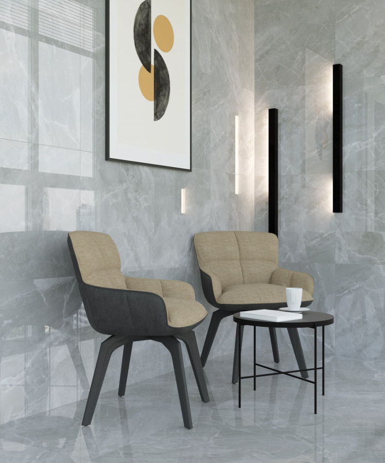 60x60 Almond Light Grey PR152 камень светло-серый полированная 9мм Primavera