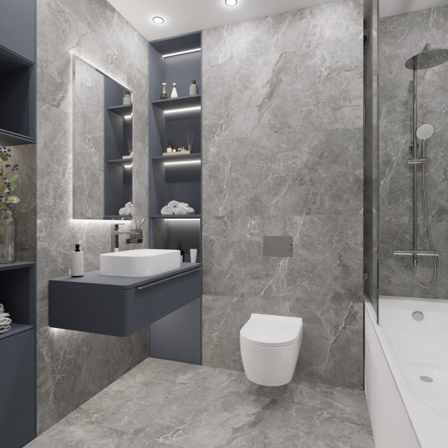 60x60 Berat Grey NR134 камень серый матовая 9мм Primavera