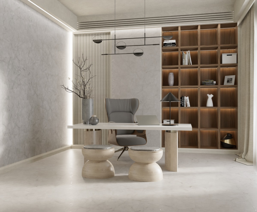 60x60 Vanity Bianco CR123 камень светло-серый карвинг 9мм Primavera
