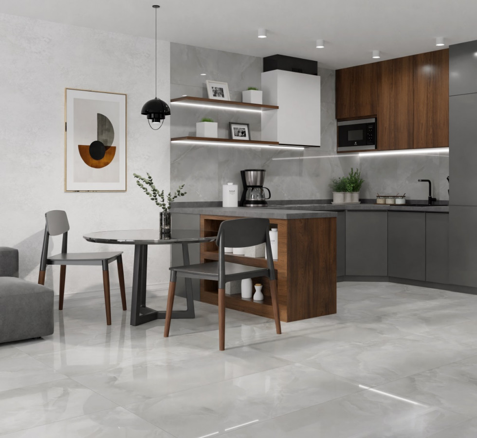 120x60 Vilema Grey PR230 оникс светло-серый полированная 9мм Primavera