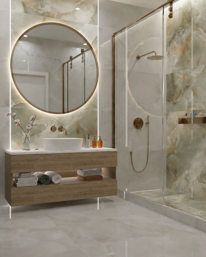 60x60 Vilema White PR144 оникс белый полированная 9мм Primavera