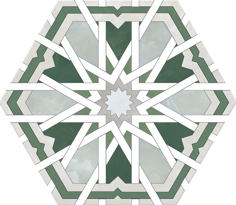 Керамогранит универсальная 24x20 8мм Радиант зеленый матовая Monopole