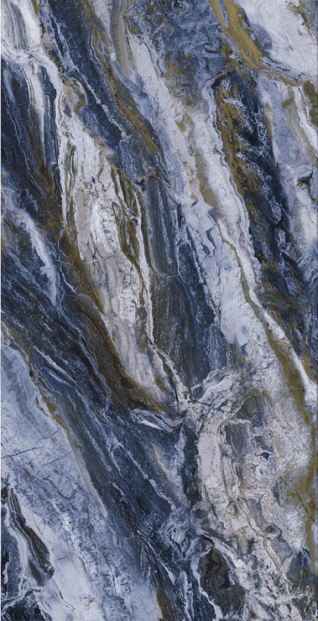 Керамогранит настенная 120x60 10мм Мале полированный золотой карвинг глянцевая Realistik