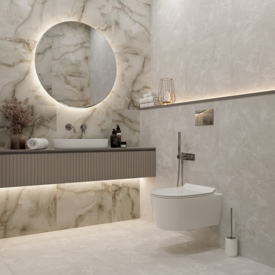 60x60 Cristello Stone R_PR1007 мрамор бежевый полированная 9мм Royce