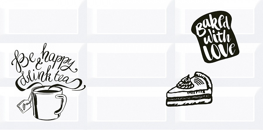 Плитка 41x20 Вог глянцевая белый Азори