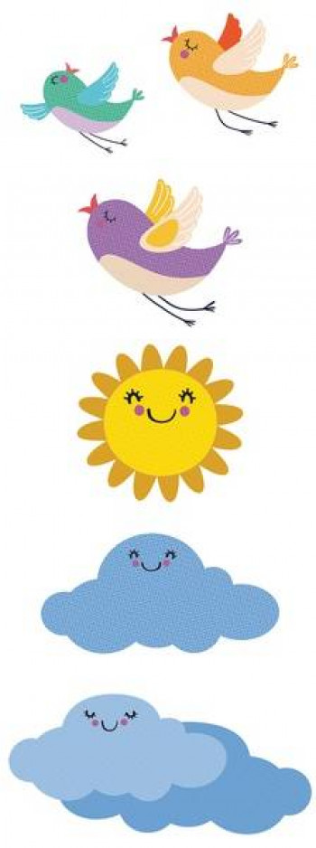 Плитка 100x40 Kids матовая белый многоцветная Нефрит-Керамика