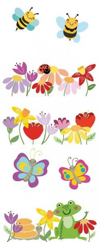 Плитка 100x40 Kids матовая белый многоцветная Нефрит-Керамика