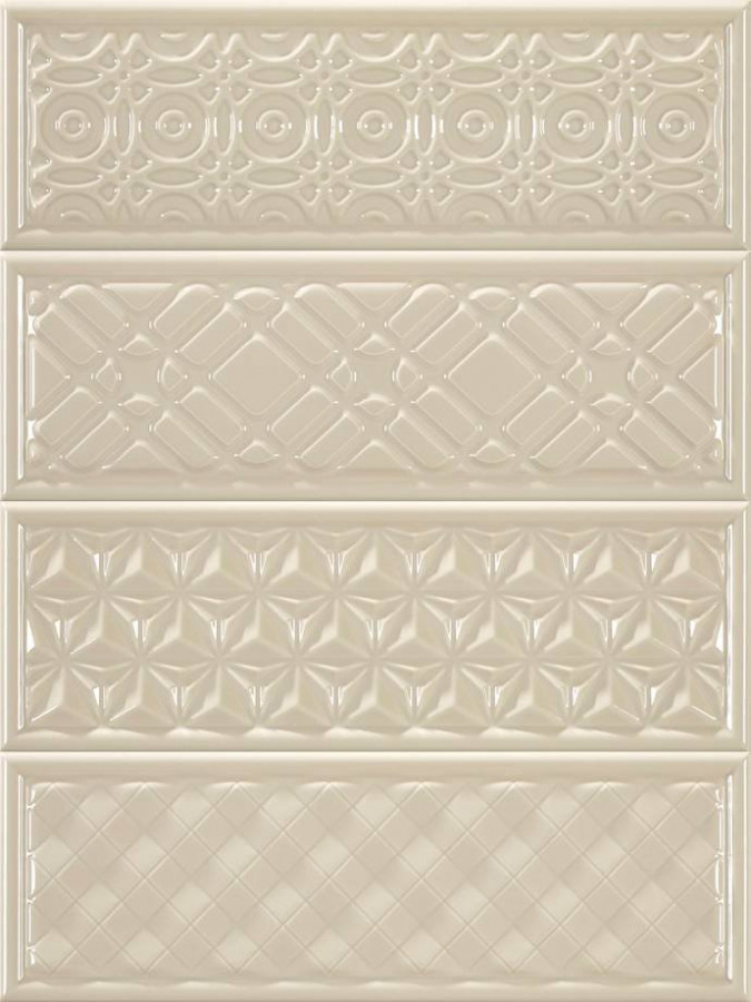 Керамический декор HRL000017 Garden Dec Geometry Crema 30x10 для стен глянцевая Heralgi
