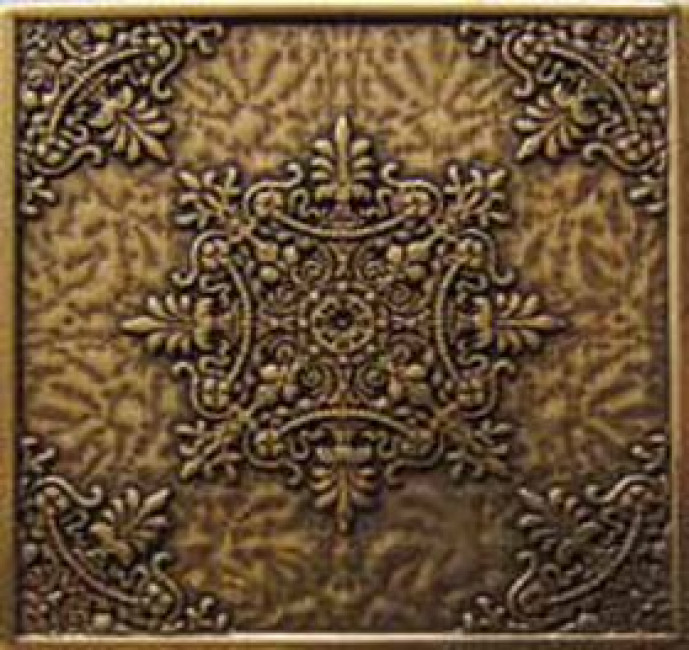 Керамическая вставка MNL000006 Luxor Shined brass 8x8 для пола полированная Moneli