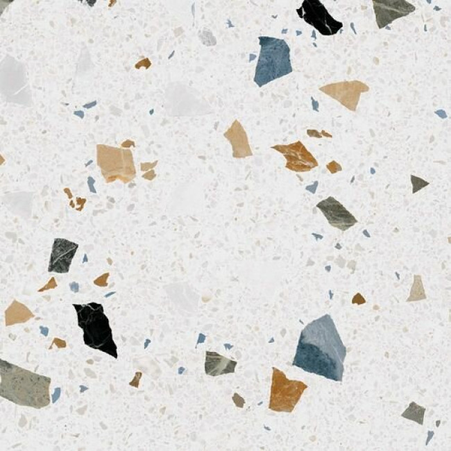 Плитка Stracciatella-R Nacar 8L09 матовая белый терраццо, камень 80x80 11мм Arcana