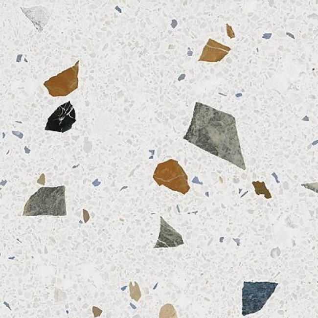 Плитка Stracciatella Nacar 8Ct5 матовая белый терраццо, камень 60x60 10мм Arcana