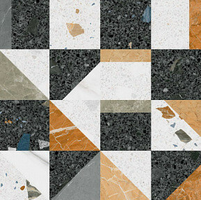 Плитка Stellato-R Multicolor 8L13 матовая мультиколор терраццо, камень 80x80 11мм Arcana